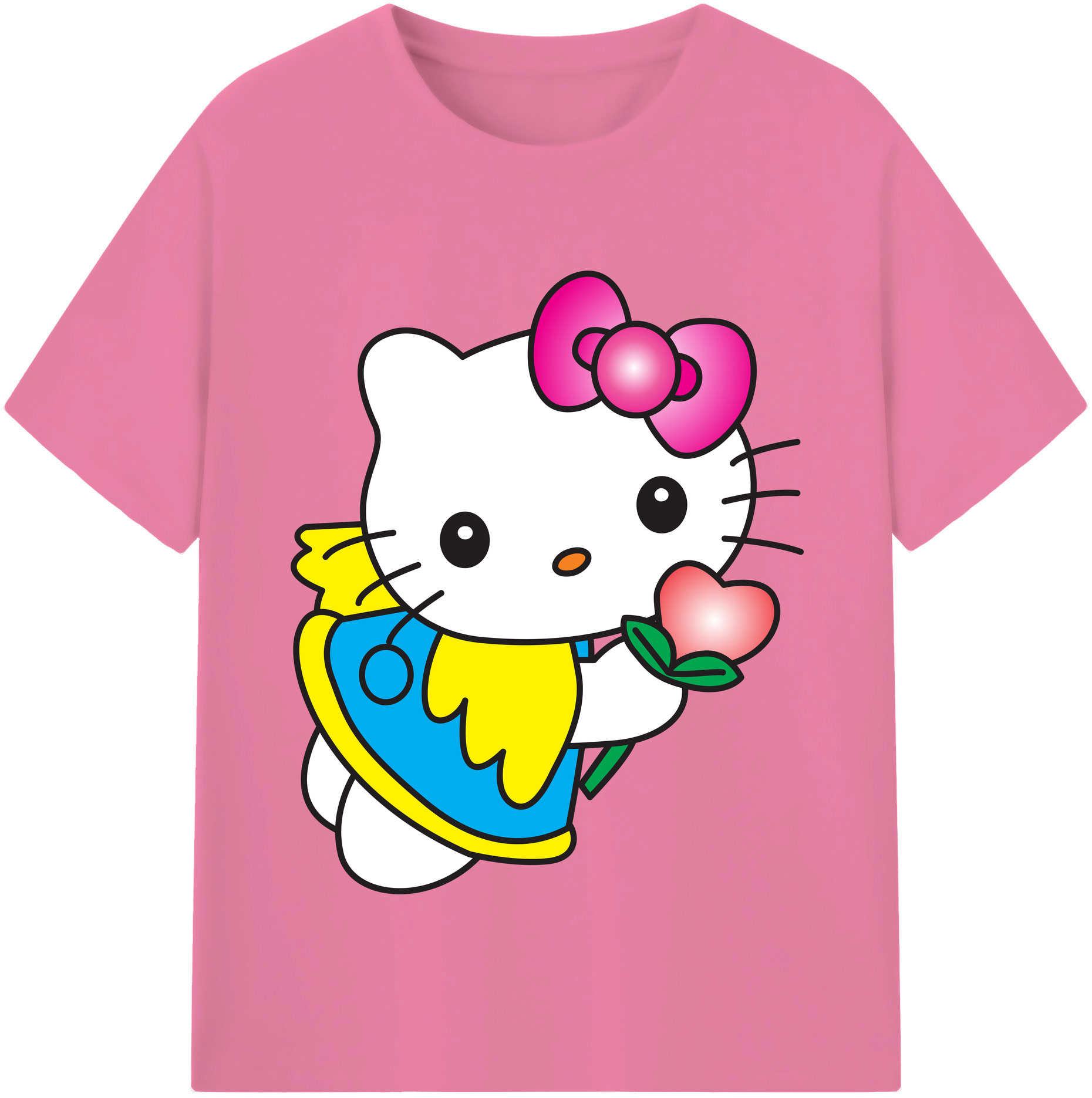 （画像用） Hello Kitty ハローキティ 綿100％半袖Tシャツ（フロントプリント）